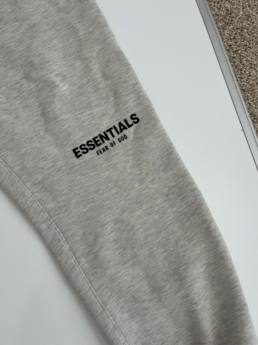Essentials Men’s Heather Gray Jogger Sweatpants - Picture 2 of 7